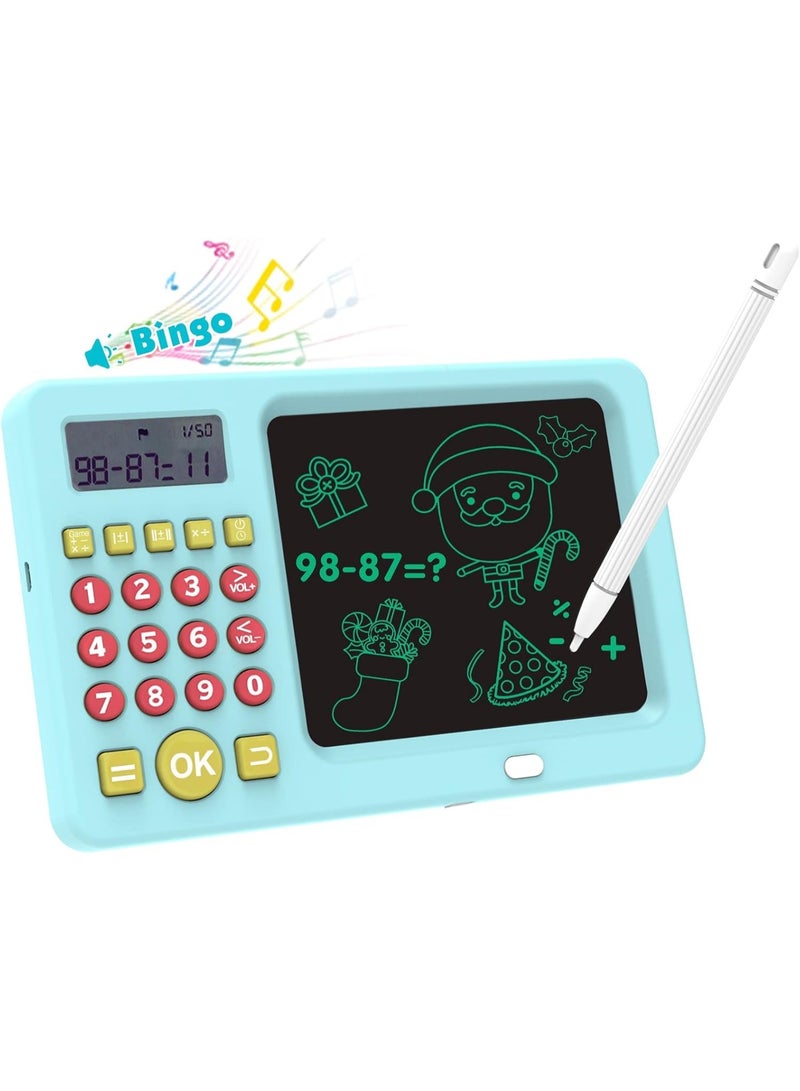 Arabest LCD Writing Tablet Toy for Kids Math Games for Kids 6-8, Electronic Math Games Toys for Learning Math, Birthday Gifts for Boys Girls (Blue) - Image 1