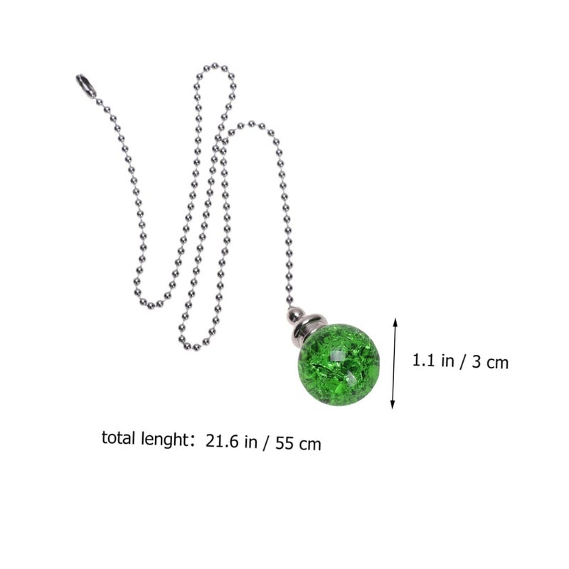 Green Crystal Ball Pull Chain Pendant Fan Lamp Accessory with Connector for Home Decor - Image 3