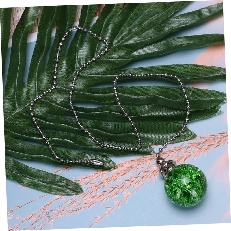 Green Crystal Ball Pull Chain Pendant Fan Lamp Accessory with Connector for Home Decor - Image 5