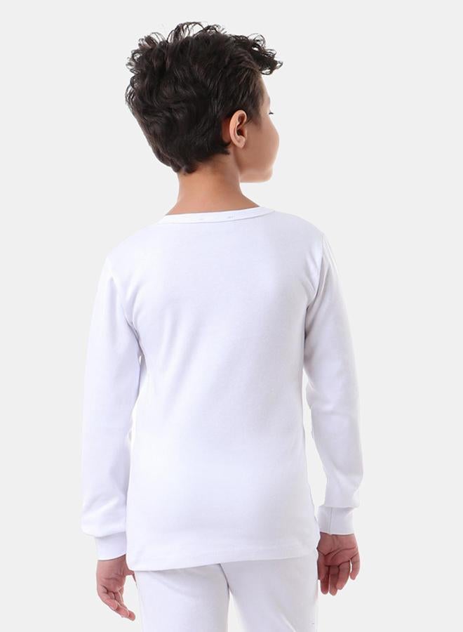kady Boys Long Sleeve Top Solid White Underwear  kt122-white-2 - Image 3