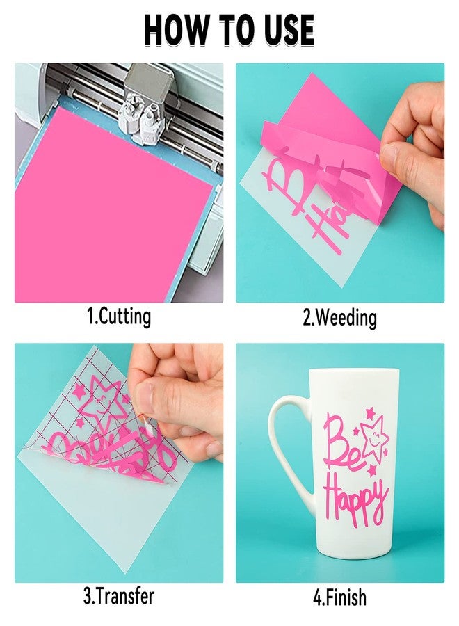 Lya Vinyl Neon Pink Permanent Vinyl - 12" x 8 FT Neon Pink Adhesive Vinyl Roll for Cameo Cutters, Signs, Scrapbooking, Craft Decal - Image 2