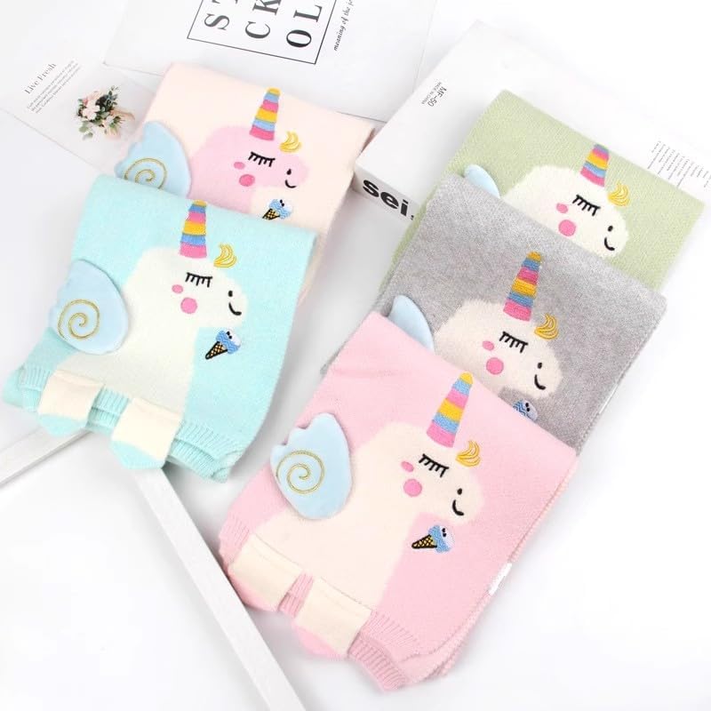 Newfancy Kids Girls Boys Winter Cute Unicorn Scarf Shawl Warm Soft Cozy Fashion Knit Neck Warmer Scarfs Toddler - Image 5