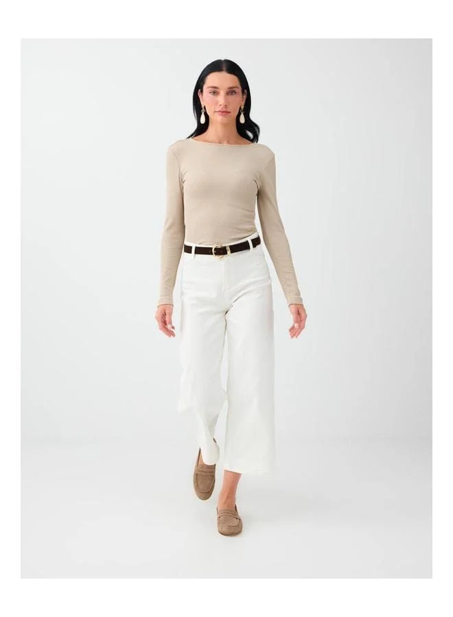 Jimmy Key Vizon Round Neck Slim Fit Long Sleeve Blouse.