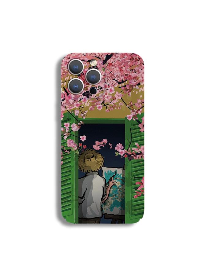S-TOP Case For iPhone 12 Pro Precise Hole Oil Painting Pattern PC Phone Case - Image 1