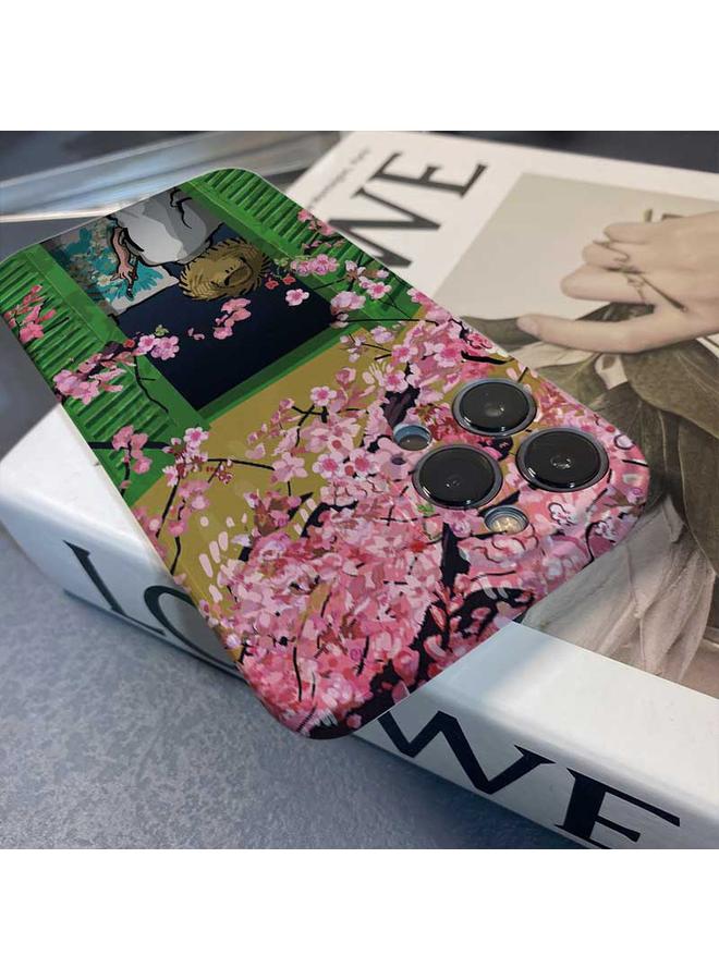 S-TOP Case For iPhone 12 Pro Precise Hole Oil Painting Pattern PC Phone Case - Image 4