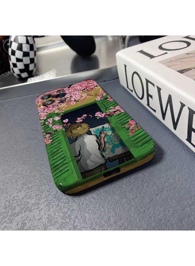 S-TOP Case For iPhone 12 Pro Precise Hole Oil Painting Pattern PC Phone Case - Image 5