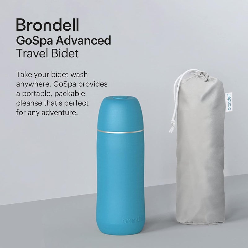 Brondell Bidet, GoSpa Advanced Travel Bidet with Pop Up Nozzle, 400mL, in Blue - Image 2