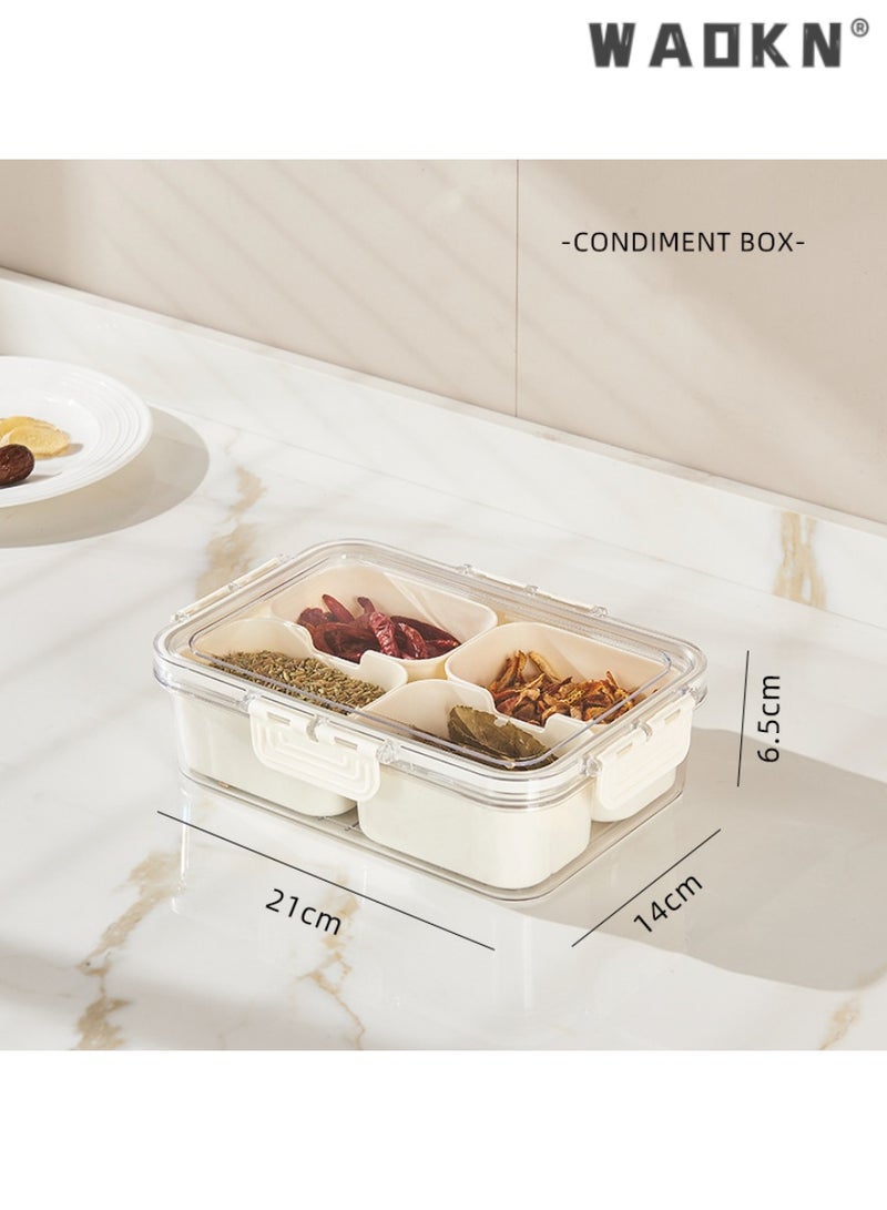 دبليو أيه أو كي أن صواني منفصلة مع غطاء مقبض - محمولة على علبة وجبات خفيفة - وجبات خفيفة مربع حاوية شفافة الحلوى والفواكه والمكسرات والوجبات الخفيفة - مناسبة جدا للحزب ، والترفيه - Image 1