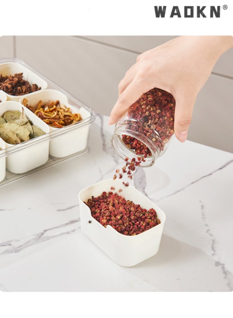 دبليو أيه أو كي أن صواني منفصلة مع غطاء مقبض - محمولة على علبة وجبات خفيفة - وجبات خفيفة مربع حاوية شفافة الحلوى والفواكه والمكسرات والوجبات الخفيفة - مناسبة جدا للحزب ، والترفيه - Image 2