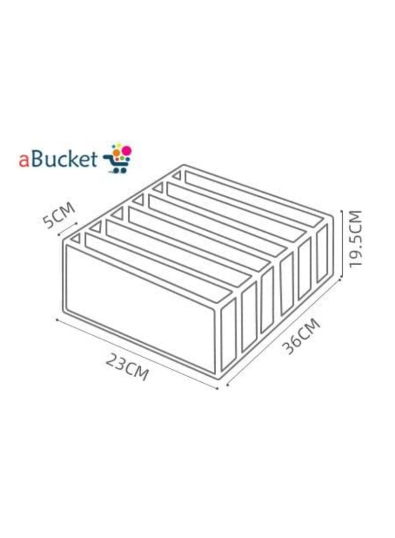 DUNISO 3 Pcs Washable Clothes Organizer Jeans Compartment Storage Foldable Closet Drawer Mesh Separation Clothing Storage Bins Box Grey(7 Grids) - Image 3