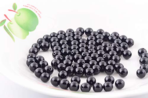 Cmidy Natural Stone Beads 100pcs 10mm Black Obsidian Round Genuine Real Stone Beading Loose Gemstone Hole Size 1mm DIY Charm Smooth Beads for Bracelet Necklae Earrings Jewelry Making (Black Obsidian, 10mm) - Image 4