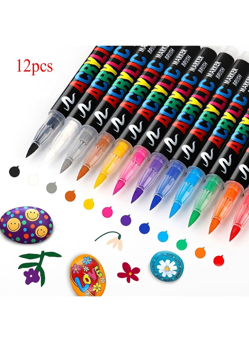 12 Colors Paint Marker Pen,Acrylic Paint Markers Calligraphy Art Markers for Lettering,Card Making,Rock Painting,Stone,Ceramic,Glass,Wood Canvas,Metal,DIY Art Crafting - pzsku/Z35BB0C94D04F22A70F04Z/45/_/1735267561/278d97f6-b862-40ea-b539-4c9fed244da9
