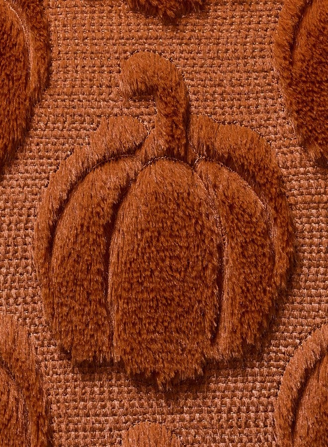 DFXSZ Fall Pillow Covers 18x18 Set of 2 Fall Decorations Autumn Rust Pumpkin Throw Pillow Cases Soft Plush Faux Fur Wool Couch Cushion Case for Chair Sofa Living Room Home Decor PTK045D18 - Image 4