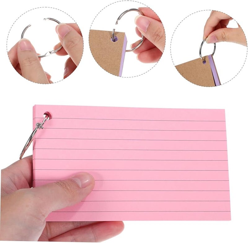 بطاقات ملونة متنوعة 500 قطعة بطاقات تعليمية مسطرة للملاحظات المكتب الفصل الدراسي - Image 3