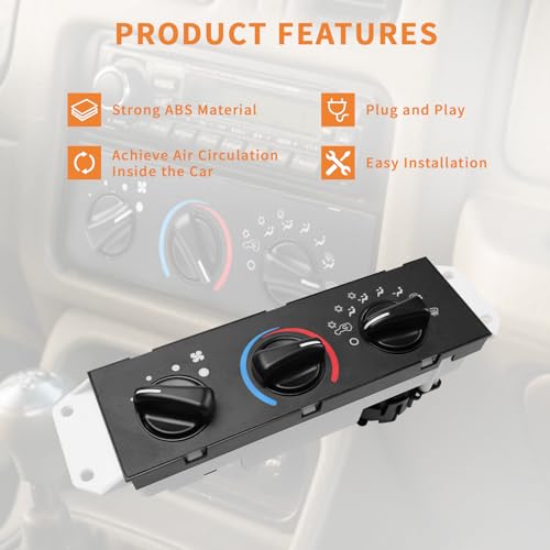 Glvvexa 55037473AB HVAC A/C Heater Control Panel Switch Replacement for Jeep Wrangler TJ 1999 2000 2001 2002 2003 2004 with Blower Motor Switch Replace HS-373, BL101 - Image 3