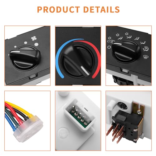 Glvvexa 55037473AB HVAC A/C Heater Control Panel Switch Replacement for Jeep Wrangler TJ 1999 2000 2001 2002 2003 2004 with Blower Motor Switch Replace HS-373, BL101 - Image 5