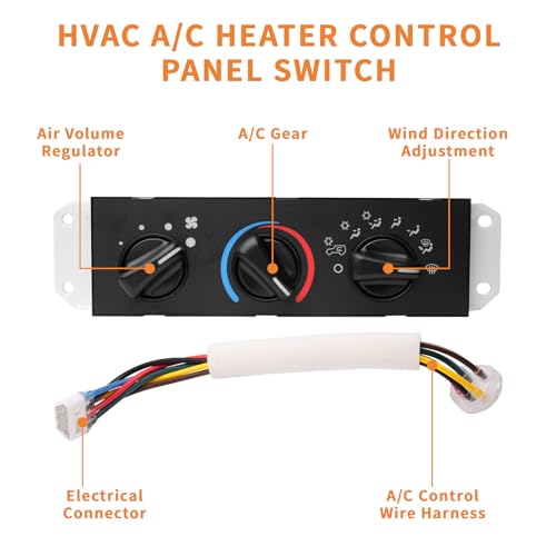 Glvvexa 55037473AB HVAC A/C Heater Control Panel Switch Replacement for Jeep Wrangler TJ 1999 2000 2001 2002 2003 2004 with Blower Motor Switch Replace HS-373, BL101 - Image 4