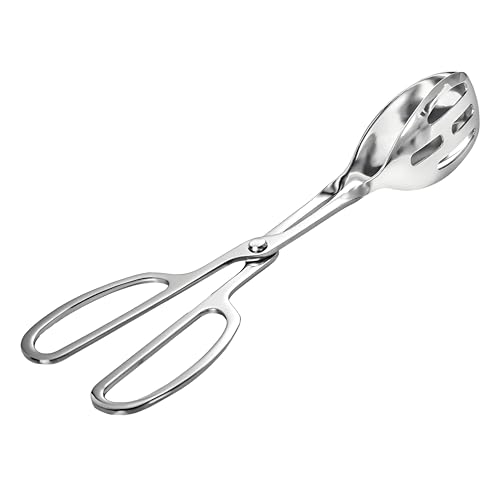 KBBYT Kitchen Tongs for Cooking for Buffet Party Catering - Stainless Steel Salad Tongs for Food Bread Cake Bake Dessert, 10-Inch Serving Tongs for Grill, Steak, Barbecue, Scissor Design (1 Pack) - Image 1