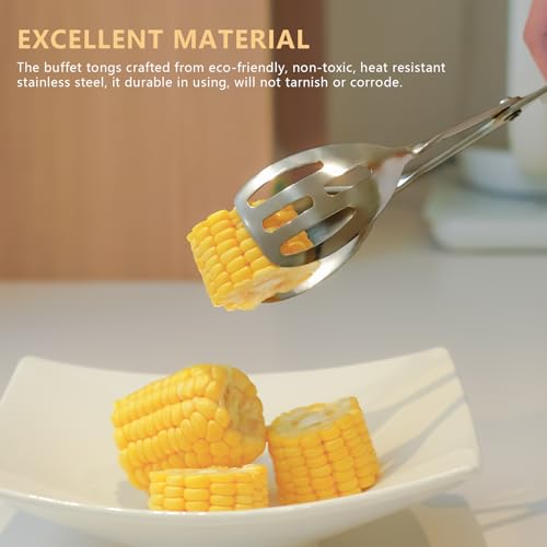 KBBYT Kitchen Tongs for Cooking for Buffet Party Catering - Stainless Steel Salad Tongs for Food Bread Cake Bake Dessert, 10-Inch Serving Tongs for Grill, Steak, Barbecue, Scissor Design (1 Pack) - Image 5
