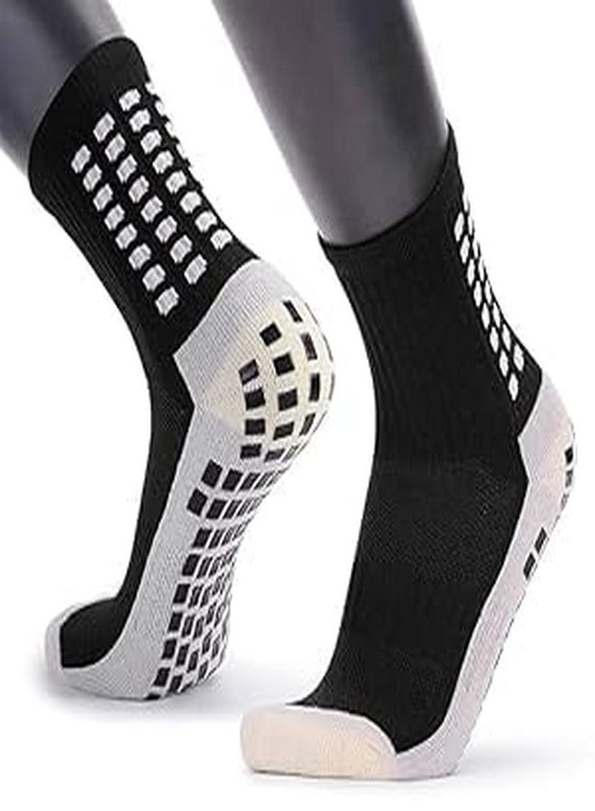 DIVUE Athletic Sport Anti-slip Socks for Men Women (Free Size | 1 Pair) | Crew Length Non-slip Rubber Grip Thicken Cushion socks for footballers, Rugby, Cricket, Yoga, Badminton, Baseball, Sports - Image 1