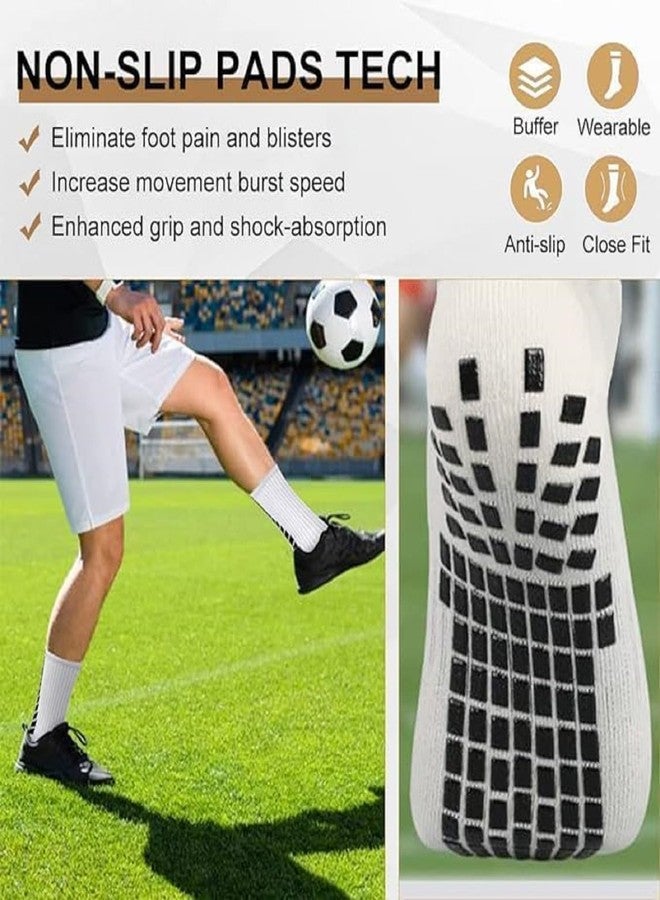 DIVUE Athletic Sport Anti-slip Socks for Men Women (Free Size | 1 Pair) | Crew Length Non-slip Rubber Grip Thicken Cushion socks for footballers, Rugby, Cricket, Yoga, Badminton, Baseball, Sports - Image 5