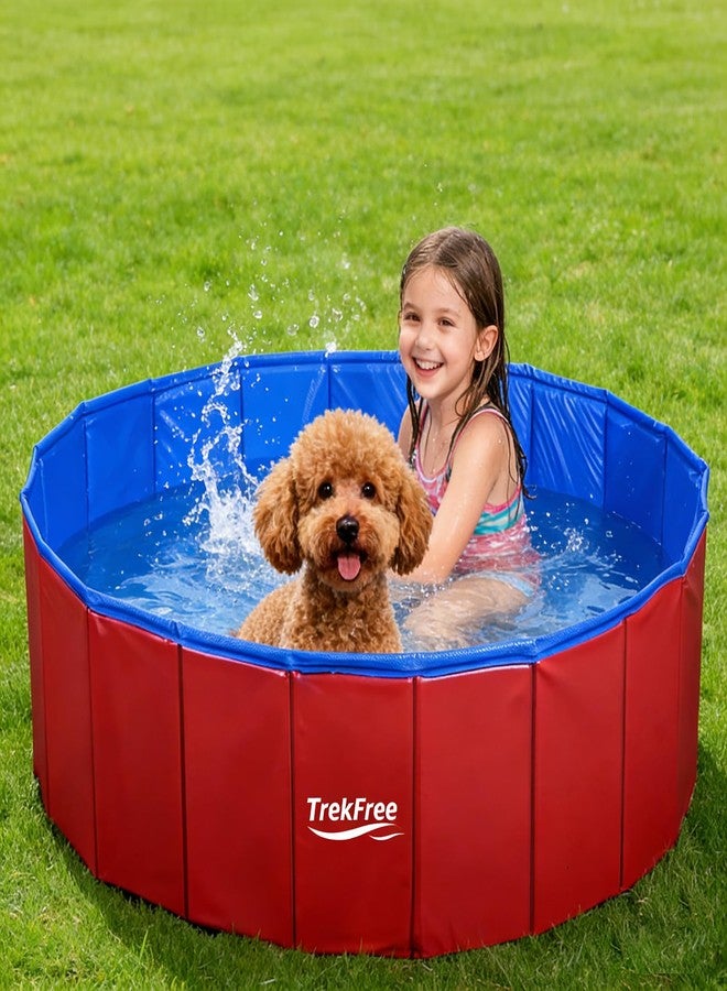 TrekFree Foldable Pet Pool, 40" x 12" Dog Pool,Non-Slip Pet Bath Tub for Outdoor Backyard,Collapsible Dogs Swimming Pool for Pets - Image 2