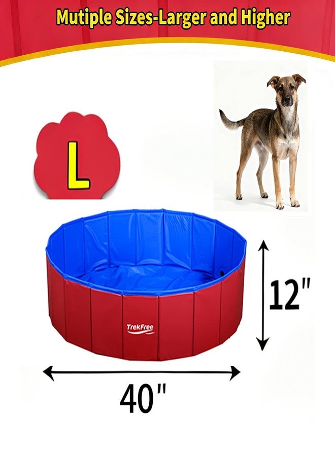 TrekFree Foldable Pet Pool, 40" x 12" Dog Pool,Non-Slip Pet Bath Tub for Outdoor Backyard,Collapsible Dogs Swimming Pool for Pets - Image 3
