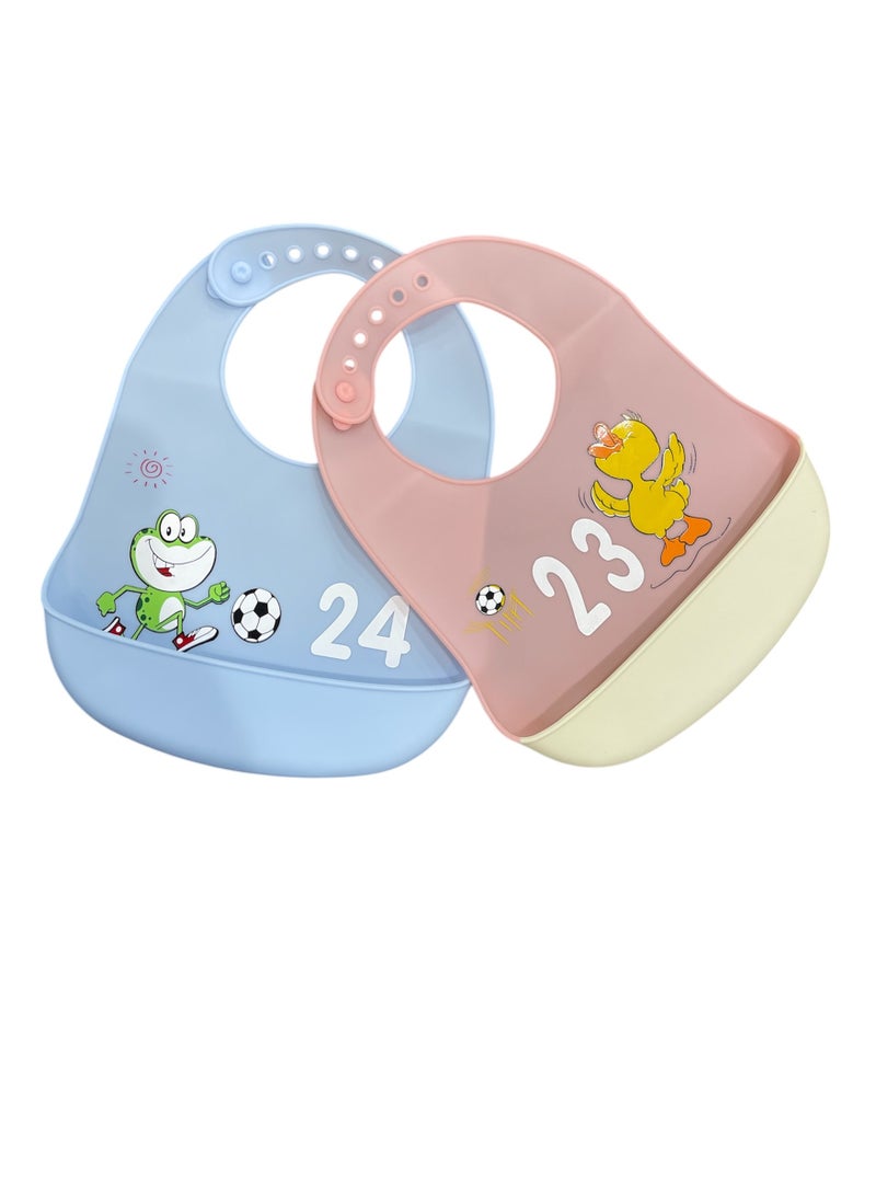 DEHKAH Silicone Baby Food Bib - Waterproof and Easy to Clean (2 Pack) - Image 2