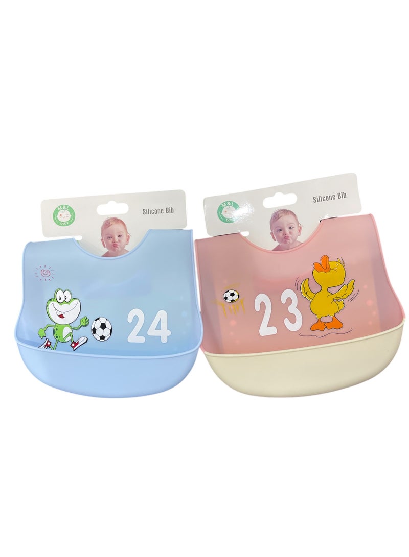 DEHKAH Silicone Baby Food Bib - Waterproof and Easy to Clean (2 Pack) - Image 4