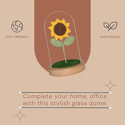 SYCAMORE EAST Sunflower Gifts for Women Birthday, Crochet Sunflower in Dome for Her, Sunflower Gifts for Wife Girlfriend Mom on Birthday Mother's Day 1 PC - Image 3