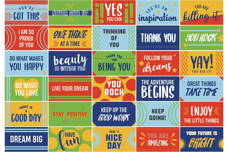 GSM Brands Motivational Cards for Employee Appreciation - Set of 60 Inspirational Kindness Cards (2" x 3.5") - Image 1