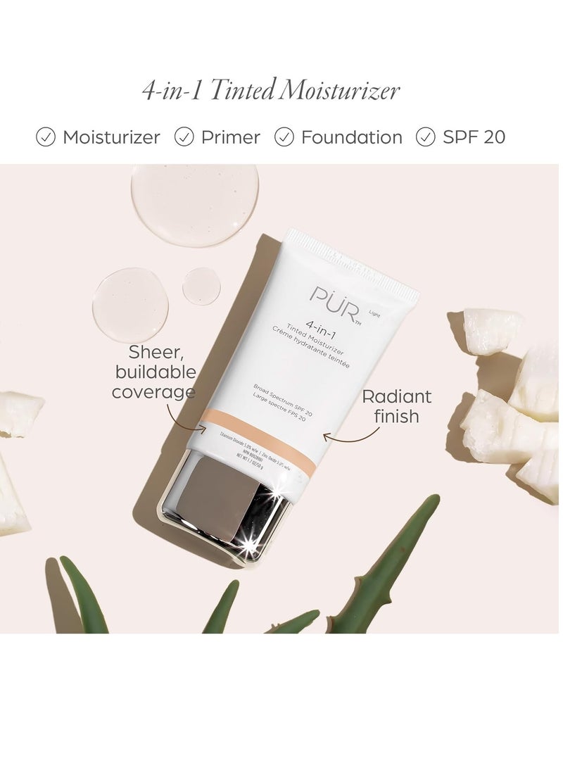 Pur PÜR Beauty 4-in-1 Tinted Moisturizer With SPF 20 - Hydrating Face Moisturizer, Primer, & Foundation With Shea Butter, Aloe Vera & Vitamin B3 - Vegan Friendly - Free of Paraben, Gluten & BPA - Image 4