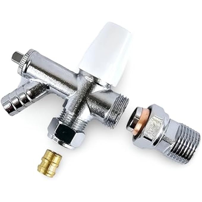 8-10MM ANGLED RADIATOR VALVE, LOCKSHIELD ANGLED RADIATOR VALVE WITH DRAIN OFF (LOCKSHIELD RADIATOR VALVE) - Image 3