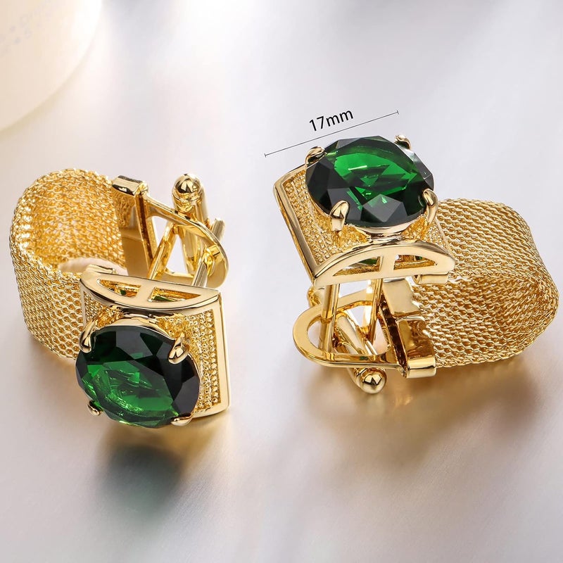 هاوسن Mens Cufflinks with Chain - Stone and Shiny Gold Tone Shirt Accessories - Party Gifts for Young Men - Image 5