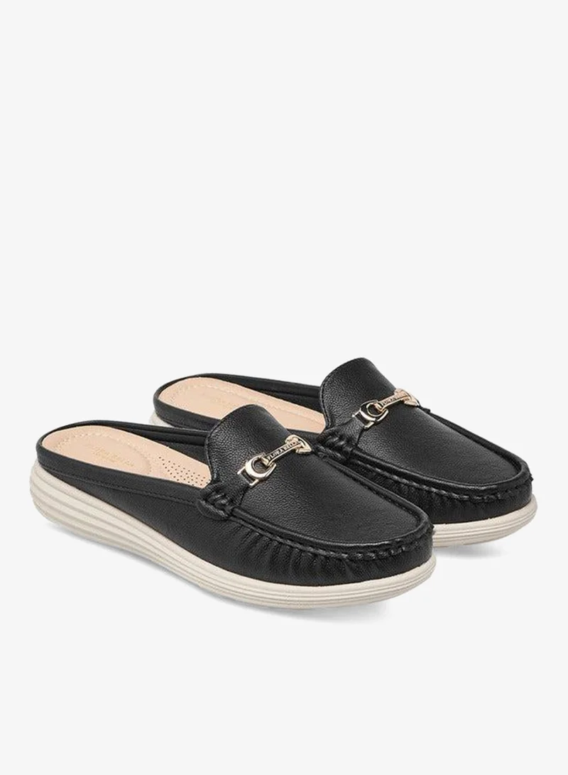 Metal Accent Slip-On Mules