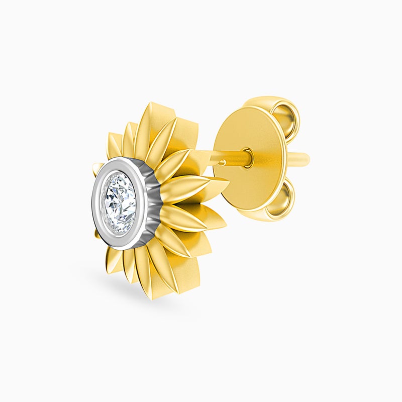 Miss L' by L'azurde Sunflower Diamonds Stud Earrings in 18K Gold - Image 4