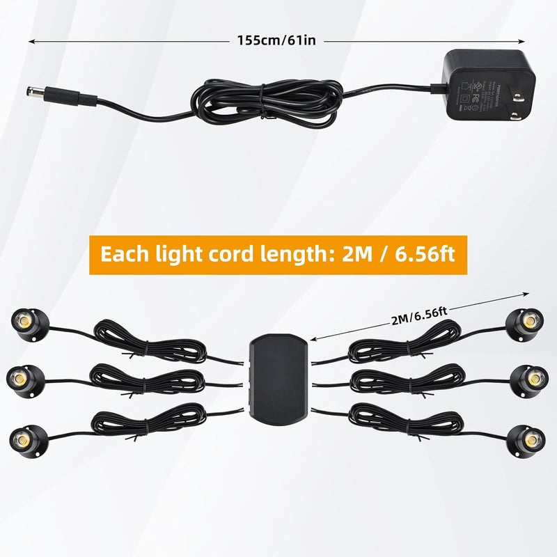 YaeCCC Dimmable LED Mini Spotlight Jewelry Showcase Display Lights Black Shell Surface Mount (Pack-6,Daylight 6400k) - Image 4