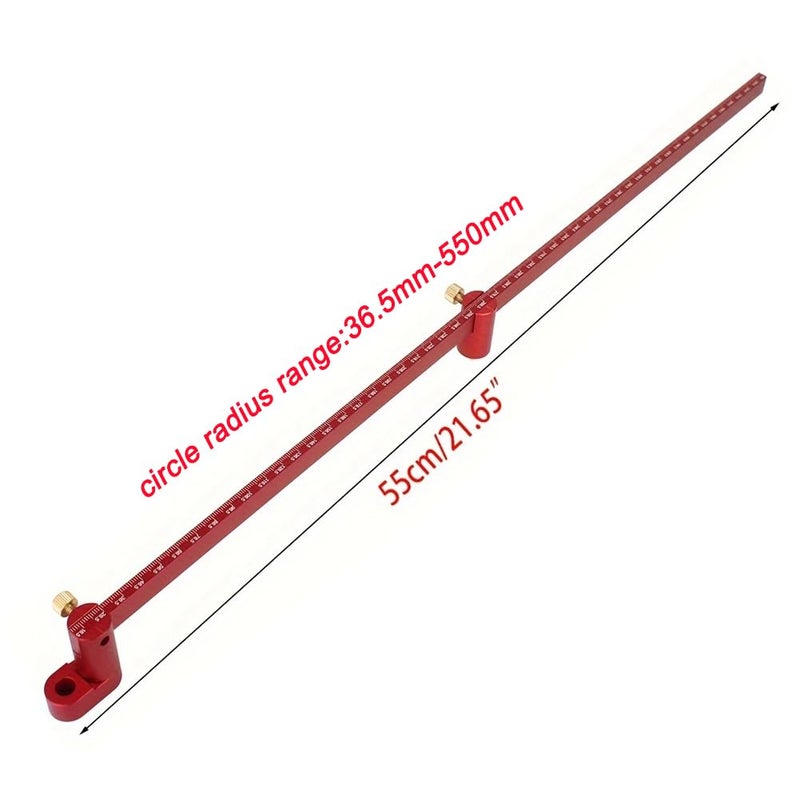 JCFANTS 550mm Circle Compass, Large Woodworking Compass Scriber, Drawing Tool (Red) - Image 2
