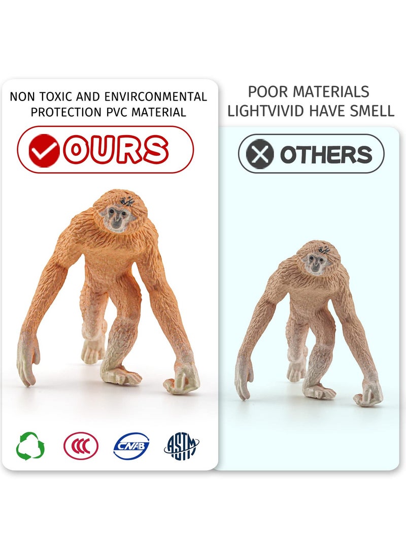 KASTWAVE 10 PCS Various Monkeys and Gorillas Figurines Playset, Proboscis Monkeys Japanese Macaques Marmosets Gibbons Lemurs, Cake Toppers Birthday Gift for Kids Todllers - Image 2