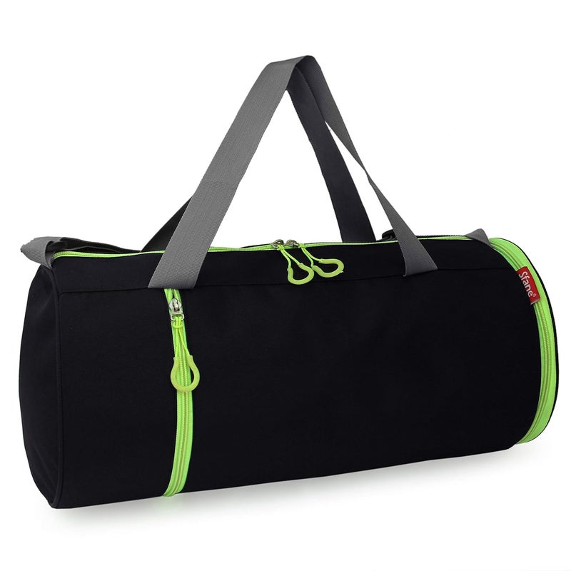SFANE Gym Bags for Men with Separate Shoe Compartment Sports Gym Bag for Women Duffle Bags for Gym, Duffel Bags Sports Bag - Green & Black - Image 2