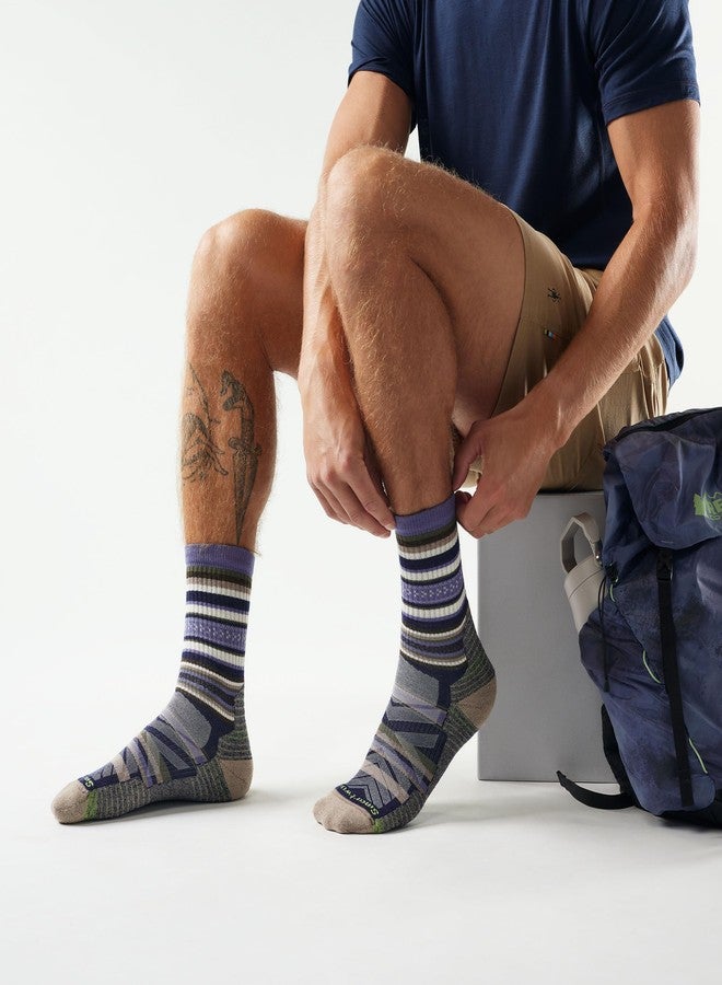 Smartwool Mens Hike Light Cushion Panorama Crew Socks Nightfall Blue LG (Men's Shoe 9-11.5) One Size - Image 2