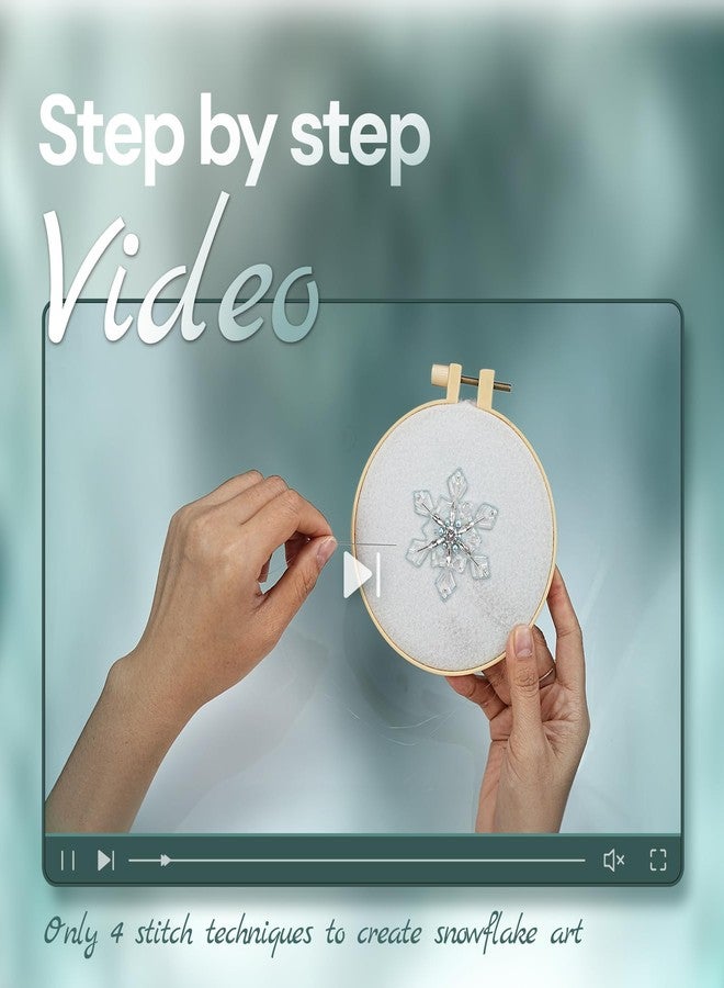 Relime Bead Embroidery Starter Kit w Step-by-Step Video Tutorials, Snowflake Craft Kit Hand Embroidery Kit with Patterns, Handmade Jewelry DIY for Adults and Kids - Image 3