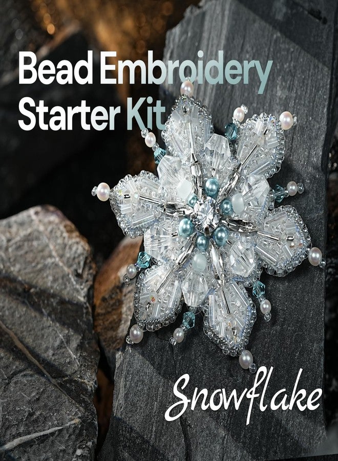 Relime Bead Embroidery Starter Kit w Step-by-Step Video Tutorials, Snowflake Craft Kit Hand Embroidery Kit with Patterns, Handmade Jewelry DIY for Adults and Kids - Image 2