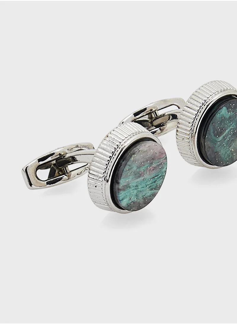 روبرت وود Galaxy Inspired Round Cufflinks