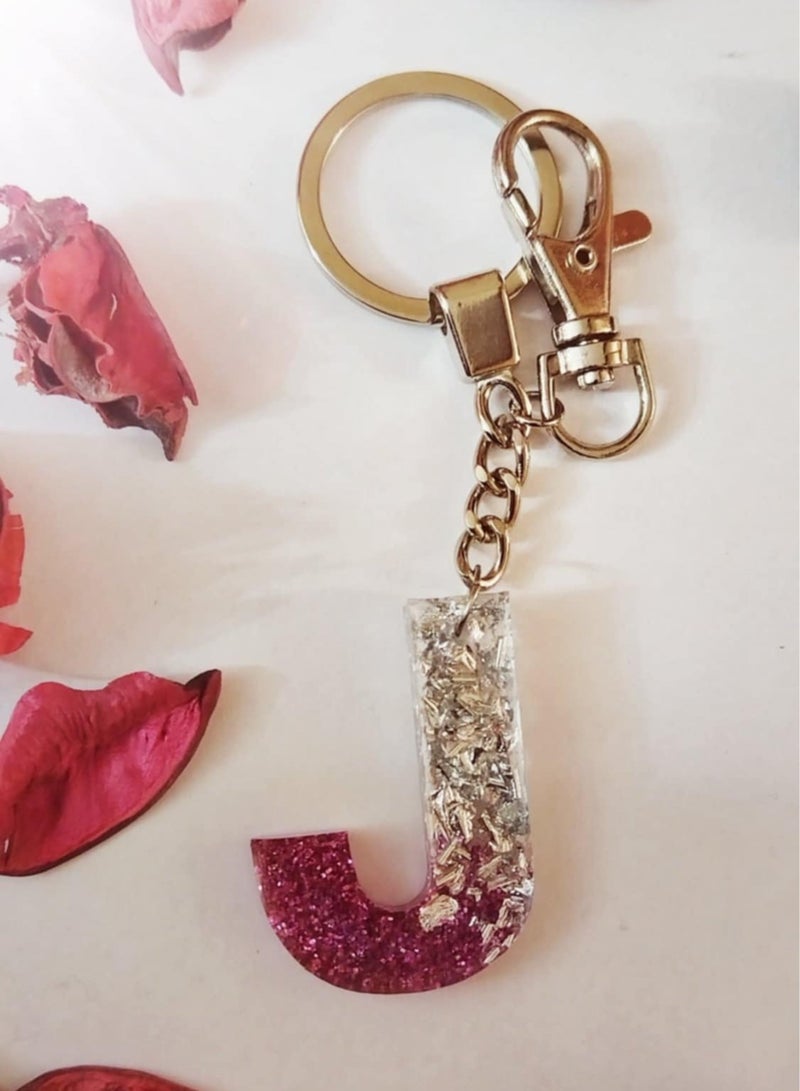 RA accessories Handmade Rezen Keychain Letter J-Suitable For Bag - Image 1