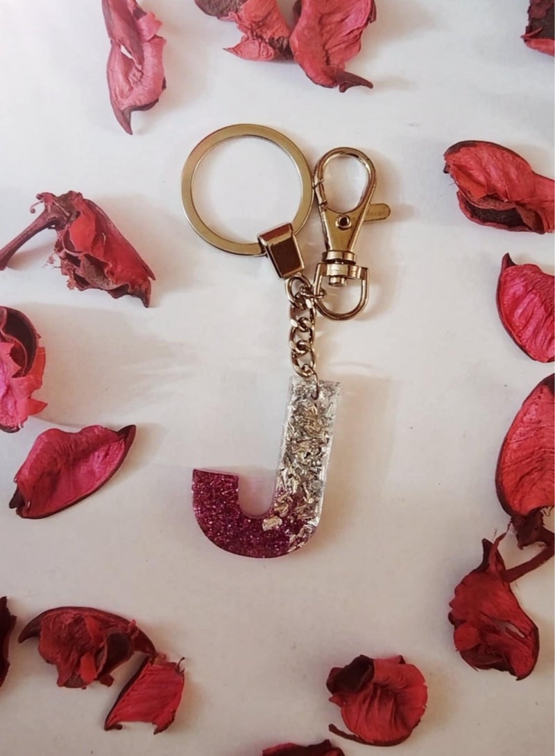 RA accessories Handmade Rezen Keychain Letter J-Suitable For Bag - Image 2