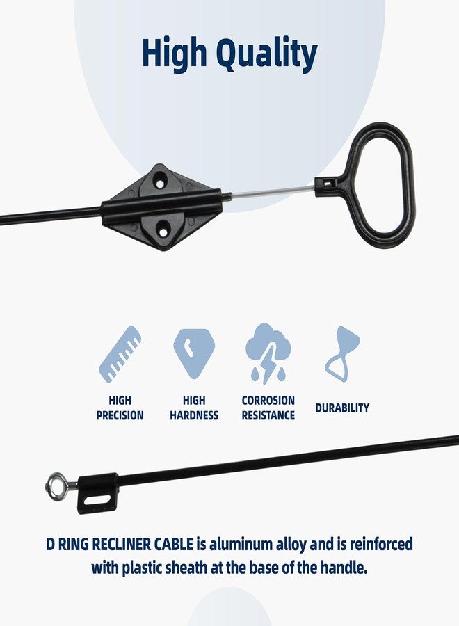 Ximoon Recliner Cables Pull Handle Compatible with Laz boy Sectional Sofa, 22 inch Recliner Cable D Ring Counch Release Cables for Lazyboy Recliner Replacement Parts - Image 2