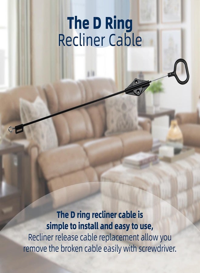Ximoon Recliner Cables Pull Handle Compatible with Laz boy Sectional Sofa, 22 inch Recliner Cable D Ring Counch Release Cables for Lazyboy Recliner Replacement Parts - Image 5