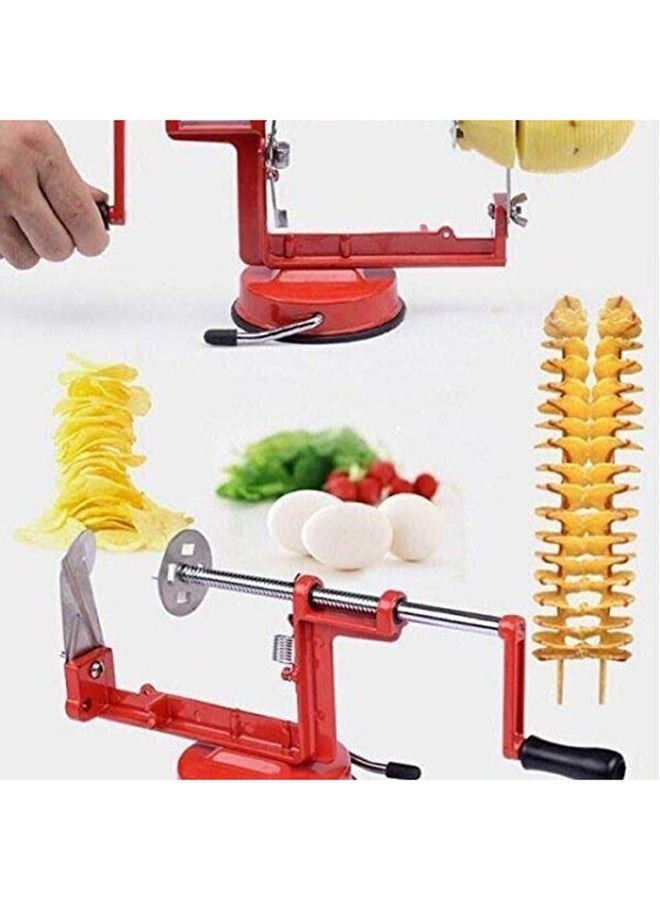 YupFun Spiral Potato Slicer Red/Silver 27x26x14centimeter - Image 4