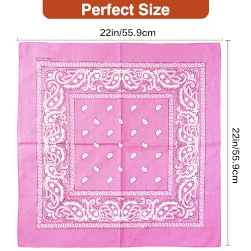 Raylarnia Bandana Multi-Purpose 100% Cotton Headbands for Women, 22 inch Paisley Cowboy Bandanas for Men - Image 3